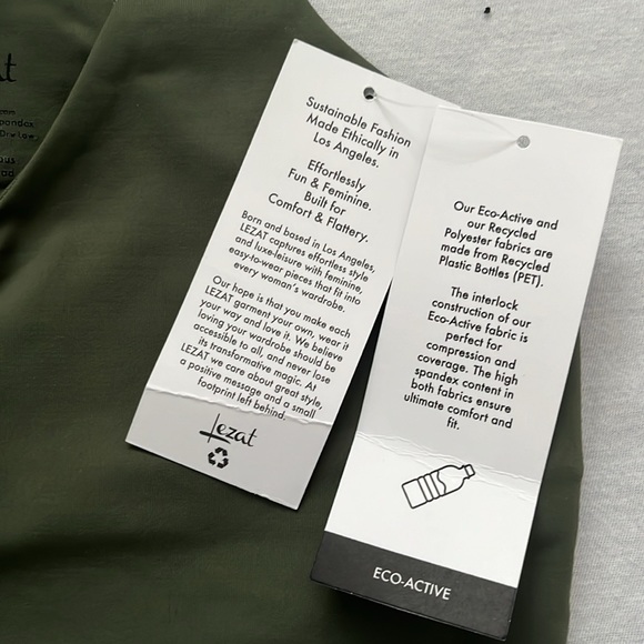 NWT Lezat eco-active, sustainable, activewear, workout set, olive green, Size S - Picture 10 of 16